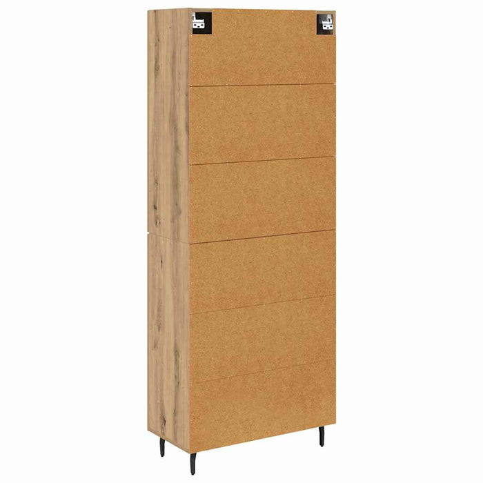 Bufet 2 pcs Stejar Artizanal Lemn Stratificat și Sticlă - WALTI WALTI