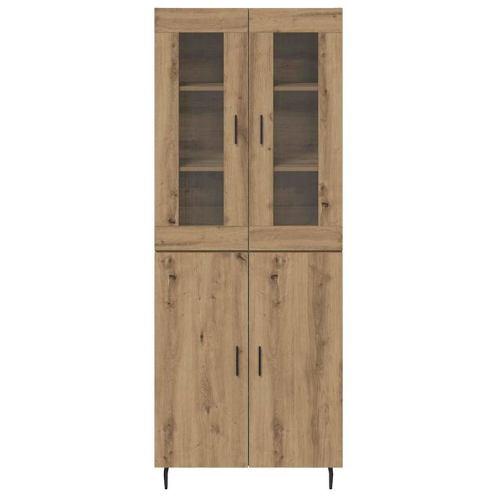 Bufet 2 pcs Stejar Artizanal Lemn Stratificat și Sticlă - WALTI WALTI