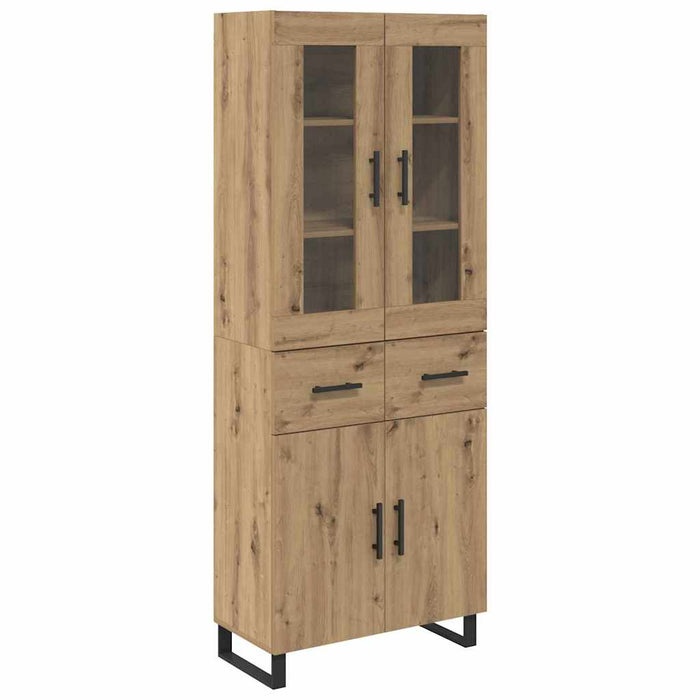 Bufet 2 pcs Stejar Artizanal Lemn Stratificat și Sticlă - WALTI WALTI