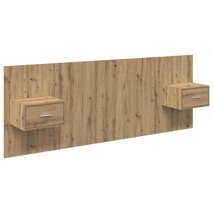 Tăblie cu Noptieră 3 pcs Stejar Artizanal Lemn compozit - WALTI WALTI