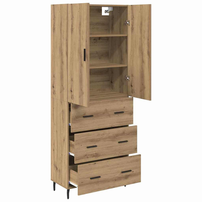 Bufet 2 pcs Stejar Artizanal 69,5 x 34 x 180 cm Lemn compozit WALTI