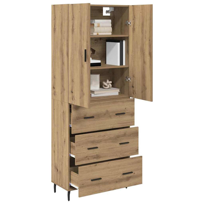 Bufet 2 pcs Stejar Artizanal 69,5 x 34 x 180 cm Lemn compozit WALTI