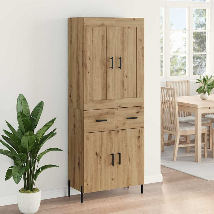 Bufet cu sertar 2 pcs Stejar Artizanal Lemn compozit WALTI