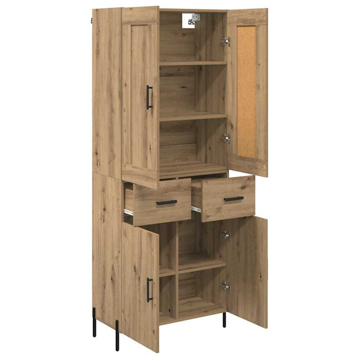 Bufet cu sertar 2 pcs Stejar Artizanal Lemn compozit WALTI