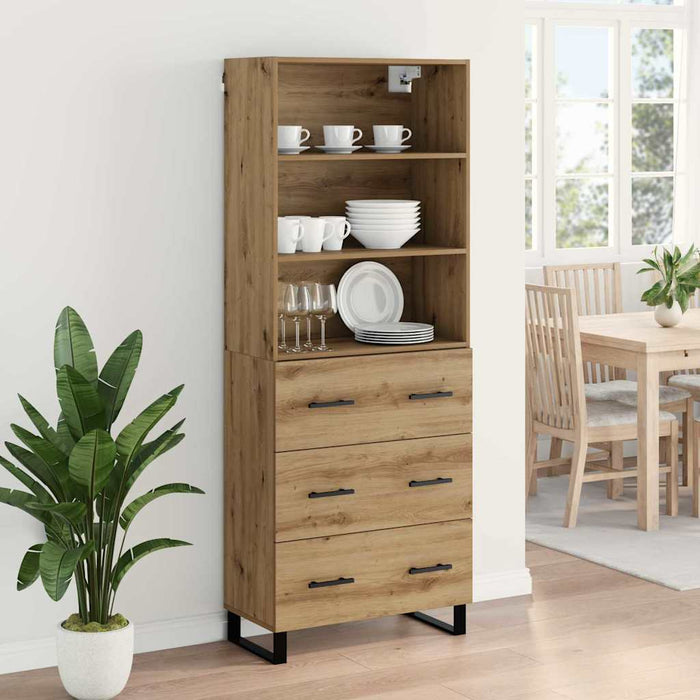 Bufet cu sertar 2 pcs Stejar Artizanal Lemn compozit - WALTI WALTI
