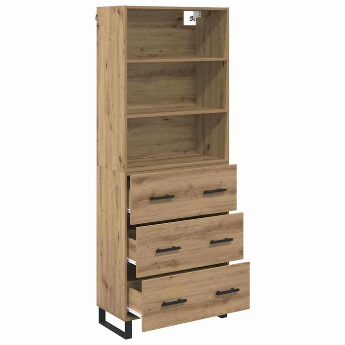Bufet cu sertar 2 pcs Stejar Artizanal Lemn compozit - WALTI WALTI