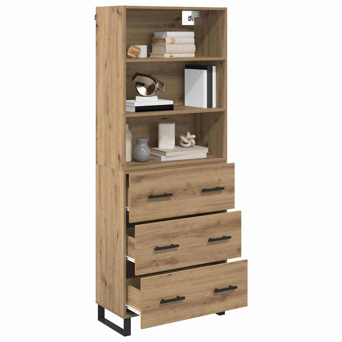 Bufet cu sertar 2 pcs Stejar Artizanal Lemn compozit - WALTI WALTI
