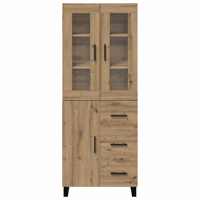 Bufet 2 pcs Stejar Artizanal Lemn Stratificat și Sticlă - WALTI WALTI