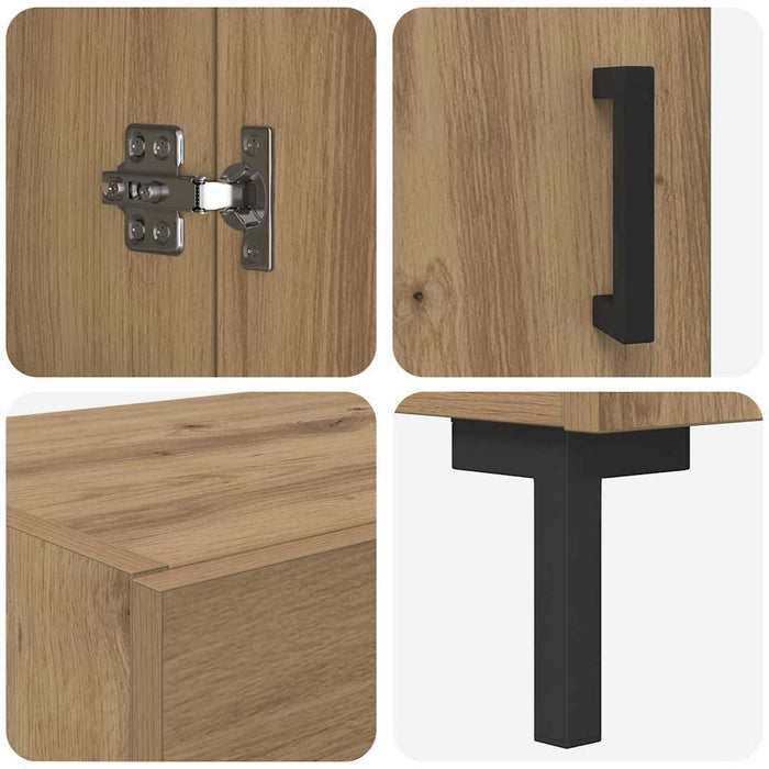 Bufet 2 buc. Stejar Artizanal 69,5 x 34 x 180 cm Lemn prelucrat - WALTI WALTI