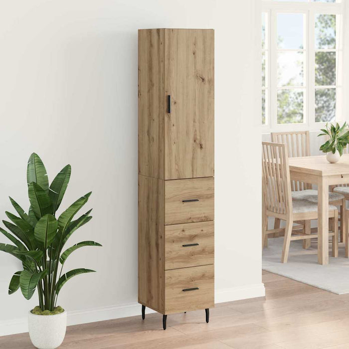 Bufet Stejar Artizanal 34,5 x 34 x 180 cm Lemn compozit - WALTI WALTI