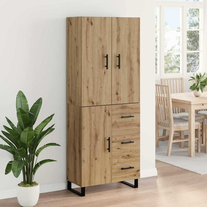 Bufet 2 pcs Stejar Artizanal Lemn Stratificat și Sticlă - WALTI WALTI