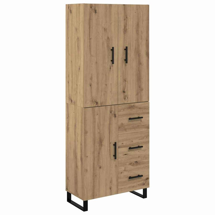 Bufet 2 pcs Stejar Artizanal Lemn Stratificat și Sticlă - WALTI WALTI