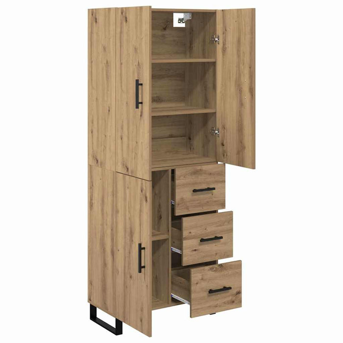 Bufet 2 pcs Stejar Artizanal Lemn Stratificat și Sticlă - WALTI WALTI