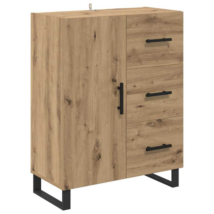 Bufet 2 pcs Stejar Artizanal Lemn Stratificat și Sticlă - WALTI WALTI