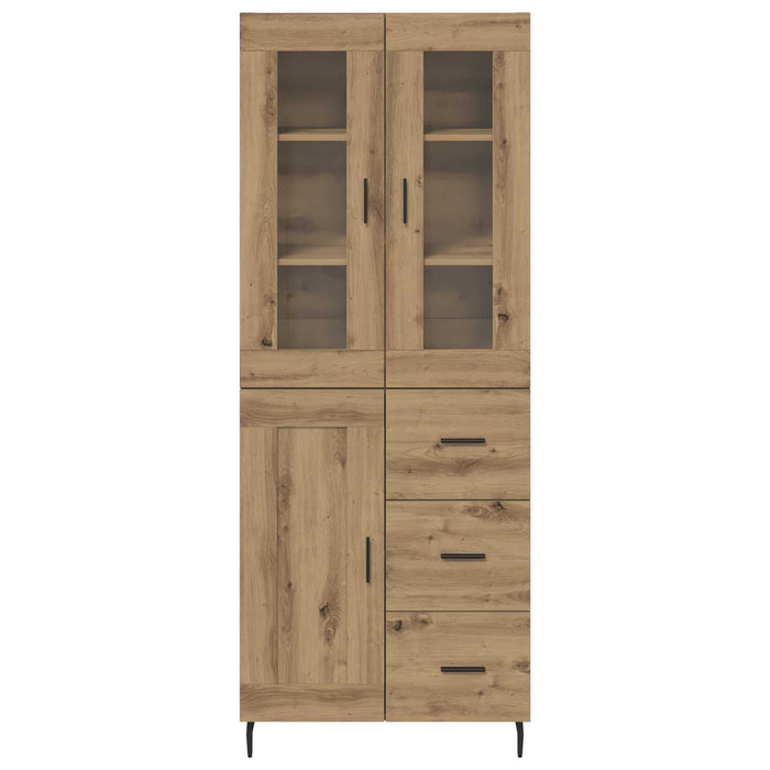 Bufet 2 pcs Stejar Artizanal Lemn Stratificat și Sticlă - WALTI WALTI