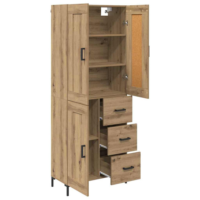 Bufet 2 buc. Stejar Artizanal 69,5 x 34 x 180 cm Lemn prelucrat - WALTI WALTI