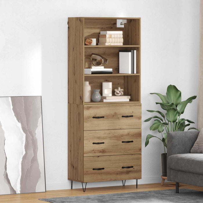 Bufet Stejar Artizanal 69,5 x 34 x 180 cm Lemn compozit - WALTI WALTI