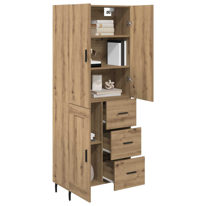 Bufet 2 pcs Stejar Artizanal 69,5 x 34 x 180 cm Lemn compozit - WALTI WALTI