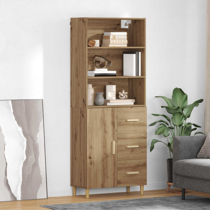 Bufet Stejar Artizanal 69,5 x 32,5 x 180 cm Lemn compozit - WALTI WALTI