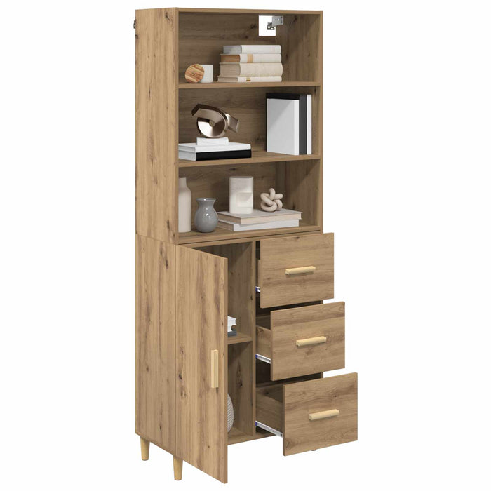 Bufet Stejar Artizanal 69,5 x 32,5 x 180 cm Lemn compozit - WALTI WALTI