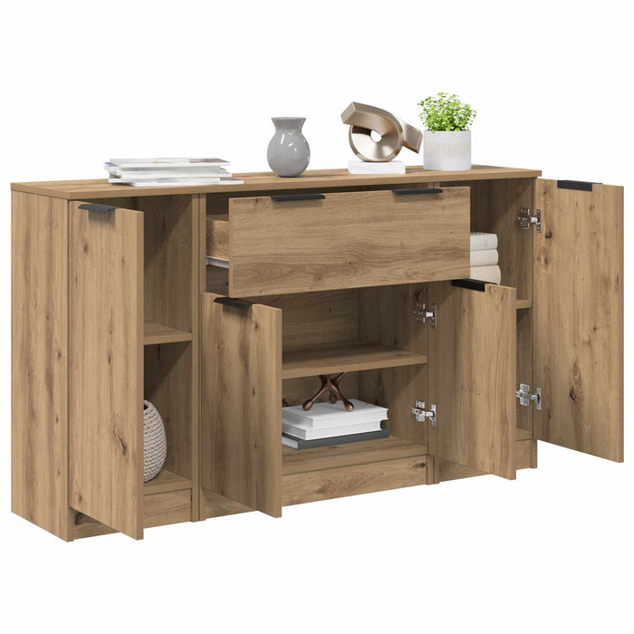 Bufet cu sertar 3 pcs Stejar Artizanal Lemn compozit - WALTI WALTI
