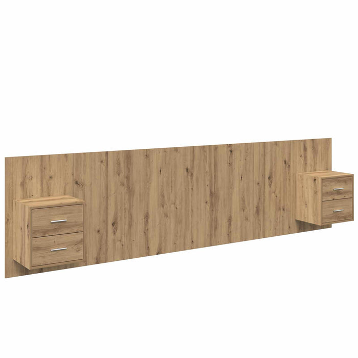Tăblie cu Noptieră 3 pcs Stejar Artizanal Lemn compozit - WALTI WALTI