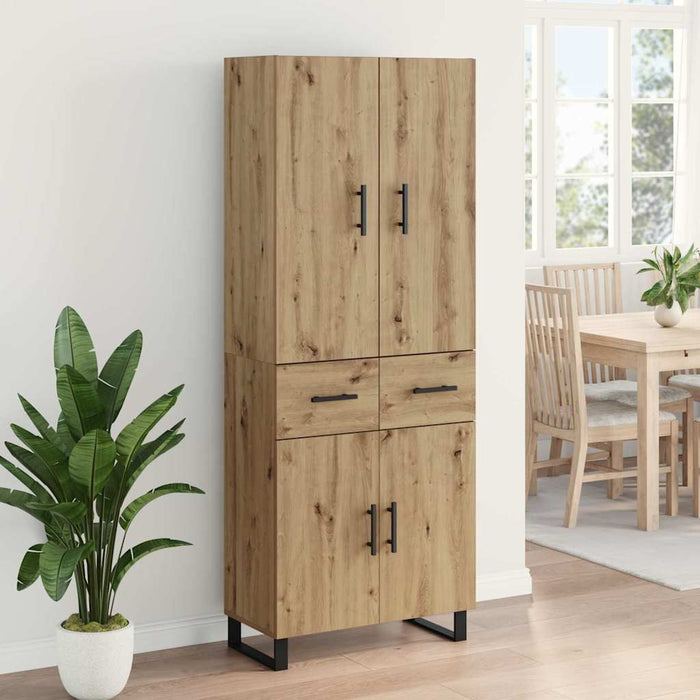 Bufet 2 pcs Stejar Artizanal Lemn Stratificat și Sticlă - WALTI WALTI