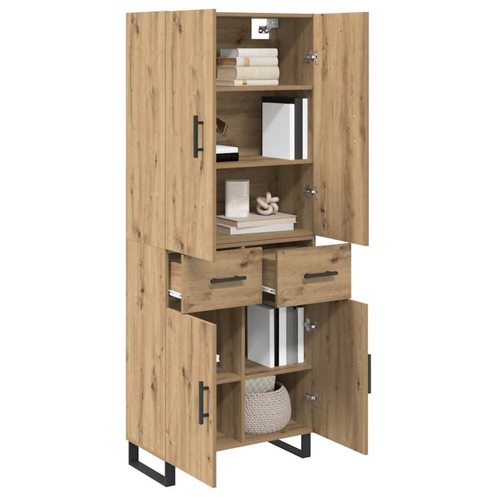 Bufet 2 pcs Stejar Artizanal Lemn Stratificat și Sticlă - WALTI WALTI