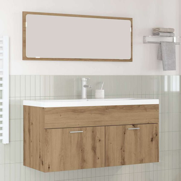 Dulap de Baie Stejar Artizanal 100 x 38,5 x 46 cm Lemn compozit - WALTI WALTI