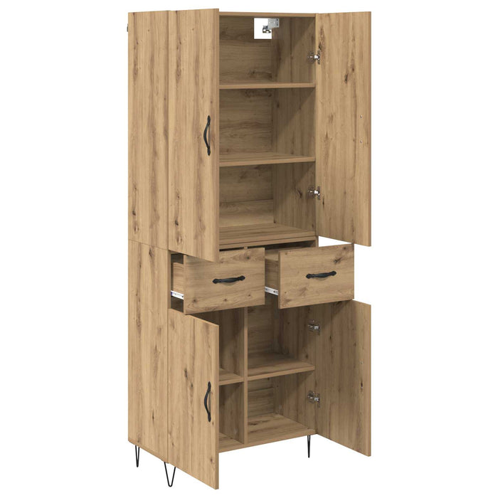 Bufet cu sertar 2 pcs Stejar Artizanal Lemn tehnic și sticlă - WALTI WALTI