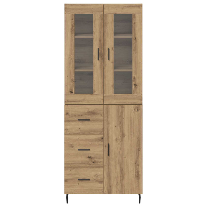 Bufet 2 pcs Stejar Artizanal Lemn Stratificat și Sticlă - WALTI WALTI