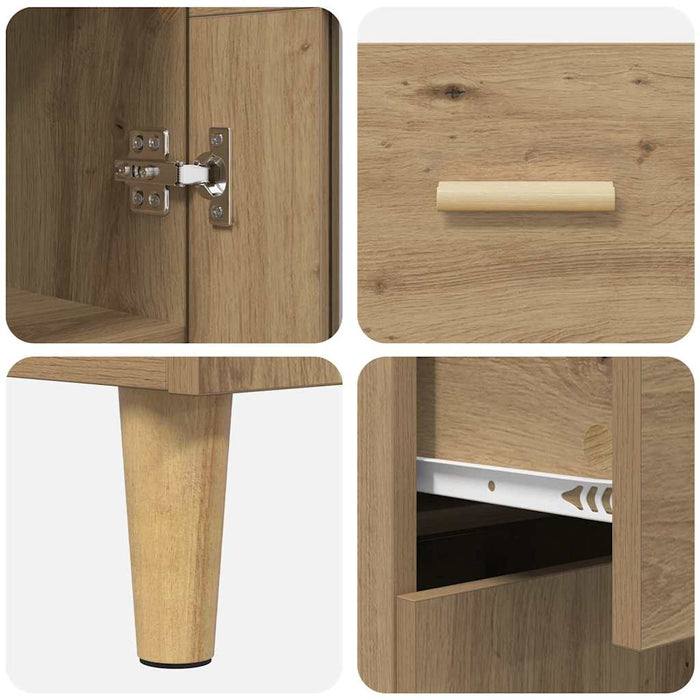Bufet Stejar Artizanal 69,5 x 32,5 x 180 cm Lemn compozit - WALTI WALTI