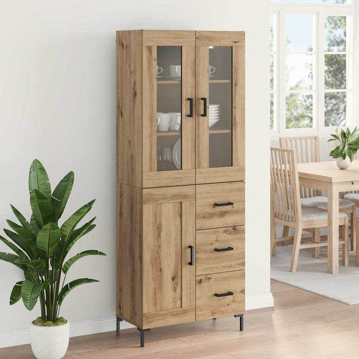Bufet cu sertar 2 pcs Stejar Artizanal Lemn compozit - WALTI WALTI