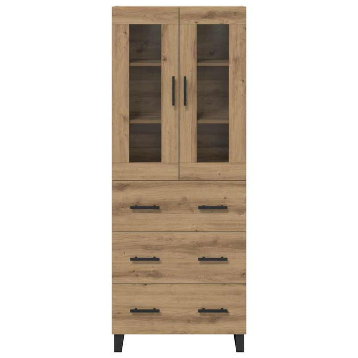 Bufet 2 pcs Stejar Artizanal Lemn Stratificat și Sticlă - WALTI WALTI