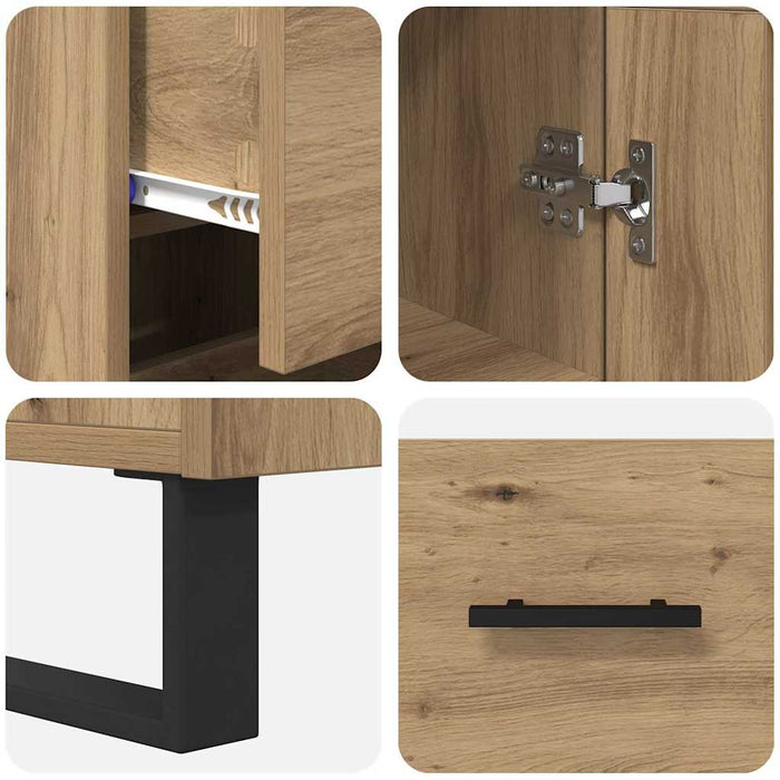 Bufet Stejar Artizanal 69,5 x 34 x 180 cm Lemn compozit - WALTI WALTI