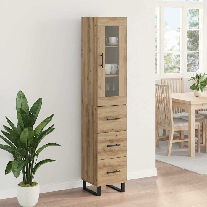 Bufet Stejar Artizanal 69,5 x 34 x 180 cm Lemn compozit - WALTI WALTI