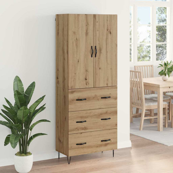 Bufet cu sertar 2 pcs Stejar Artizanal Lemn tehnic și sticlă - WALTI WALTI