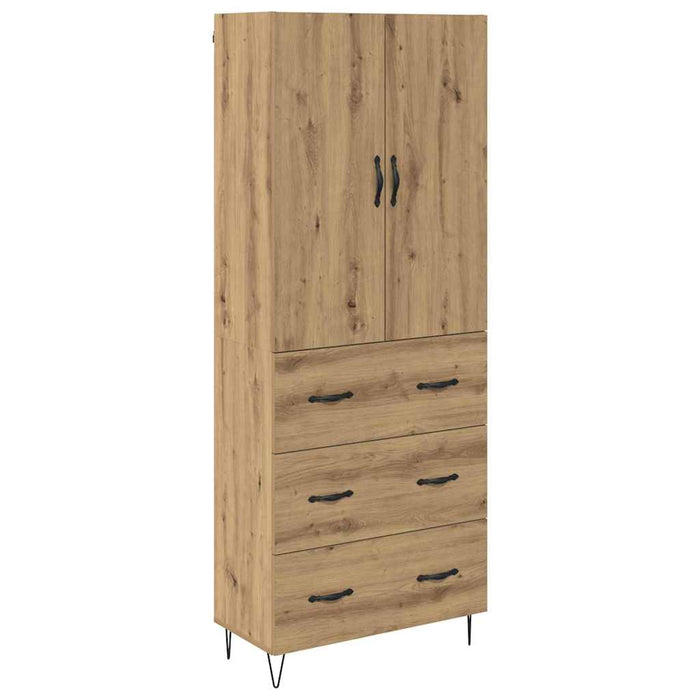 Bufet cu sertar 2 pcs Stejar Artizanal Lemn tehnic și sticlă - WALTI WALTI