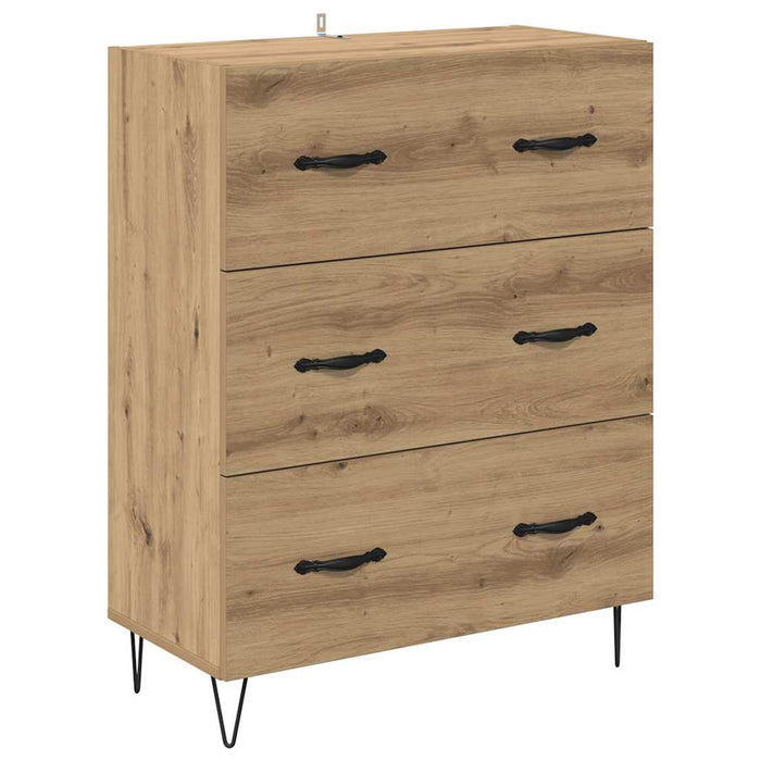 Bufet cu sertar 2 pcs Stejar Artizanal Lemn tehnic și sticlă - WALTI WALTI
