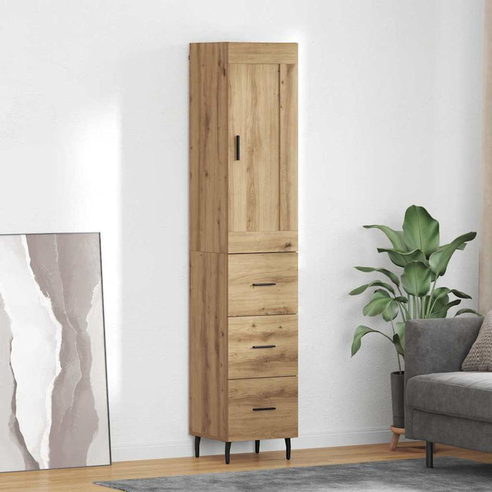 Bufet Stejar Artizanal 34,5 x 34 x 180 cm Lemn compozit - WALTI WALTI