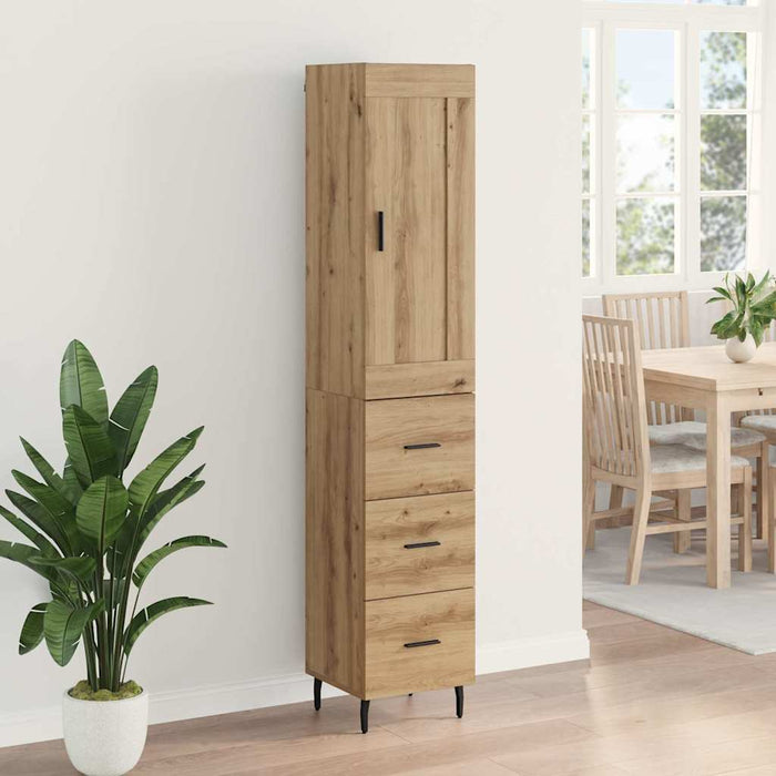 Bufet Stejar Artizanal 34,5 x 34 x 180 cm Lemn compozit - WALTI WALTI