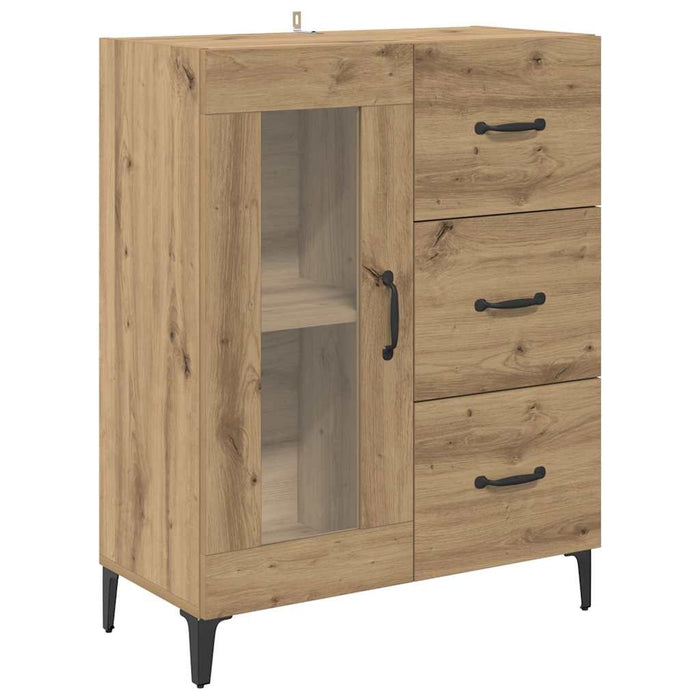 Bufet Pe perete Stejar Artizanal 69,5 x 34 x 180 cm Lemn compozit - WALTI WALTI