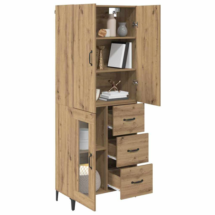 Bufet Pe perete Stejar Artizanal 69,5 x 34 x 180 cm Lemn compozit - WALTI WALTI