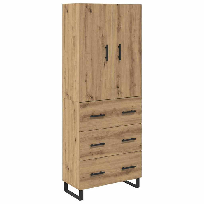 Bufet 2 pcs Stejar Artizanal Lemn Stratificat și Sticlă - WALTI WALTI