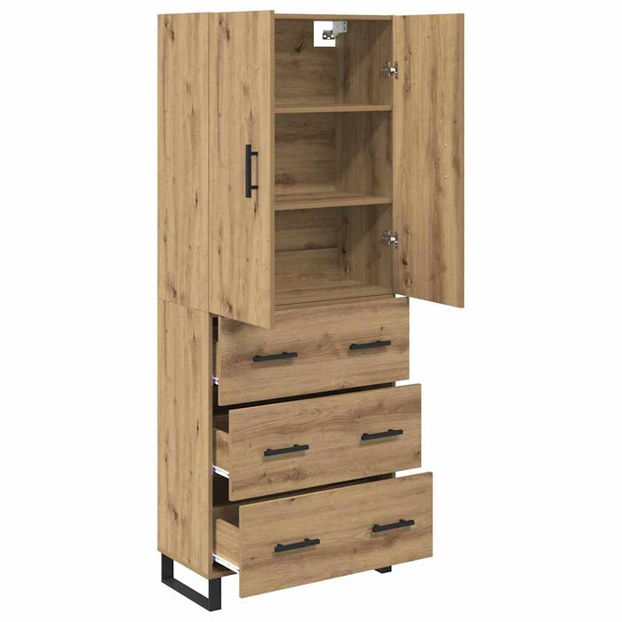 Bufet 2 pcs Stejar Artizanal Lemn Stratificat și Sticlă - WALTI WALTI