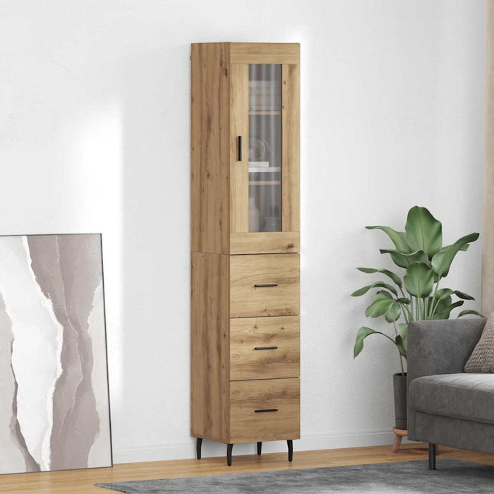 Bufet Stejar Artizanal 34,5 x 34 x 180 cm Lemn compozit - WALTI WALTI