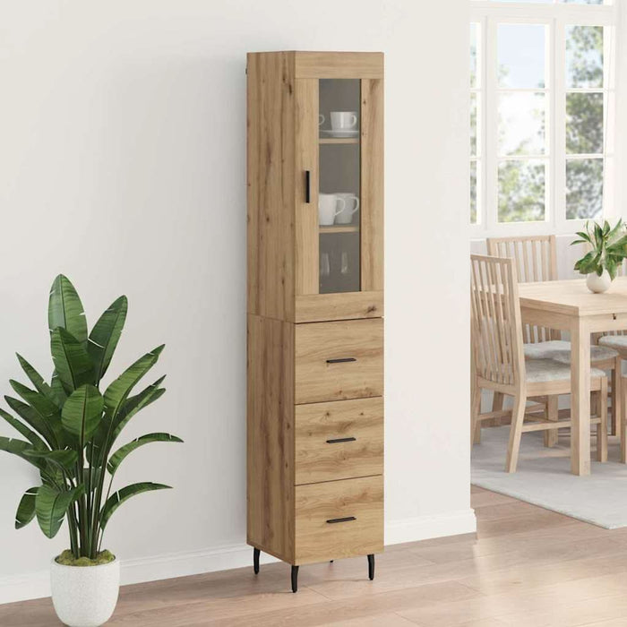 Bufet Stejar Artizanal 34,5 x 34 x 180 cm Lemn compozit - WALTI WALTI