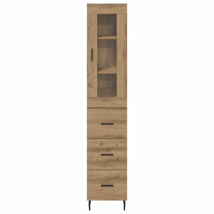 Bufet Stejar Artizanal 34,5 x 34 x 180 cm Lemn compozit - WALTI WALTI