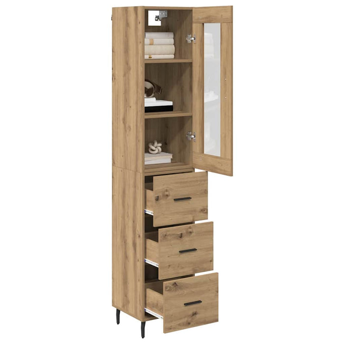 Bufet Stejar Artizanal 34,5 x 34 x 180 cm Lemn compozit - WALTI WALTI