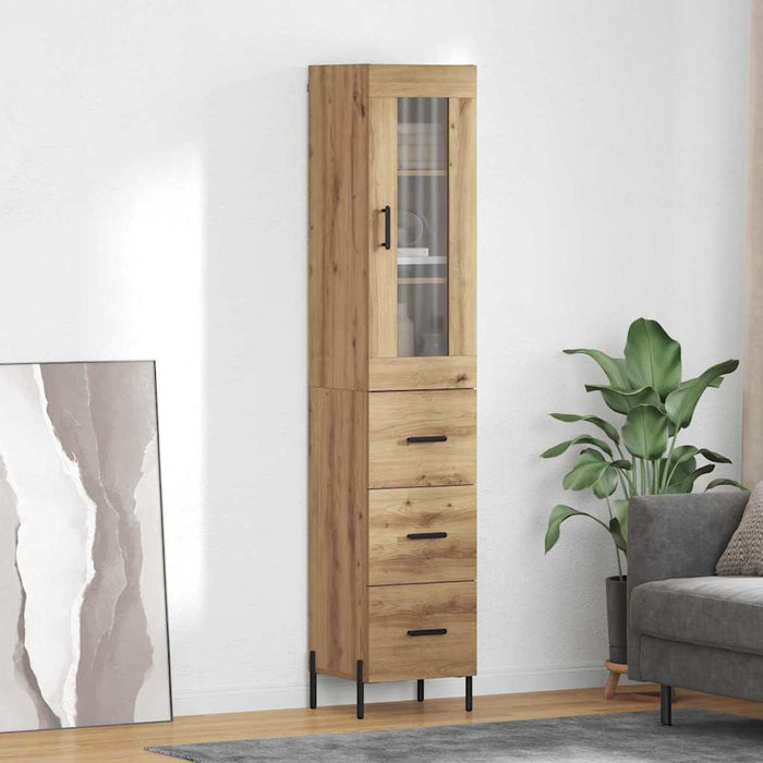 Bufet Stejar Artizanal 34,5 x 34 x 180 cm Lemn compozit - WALTI WALTI